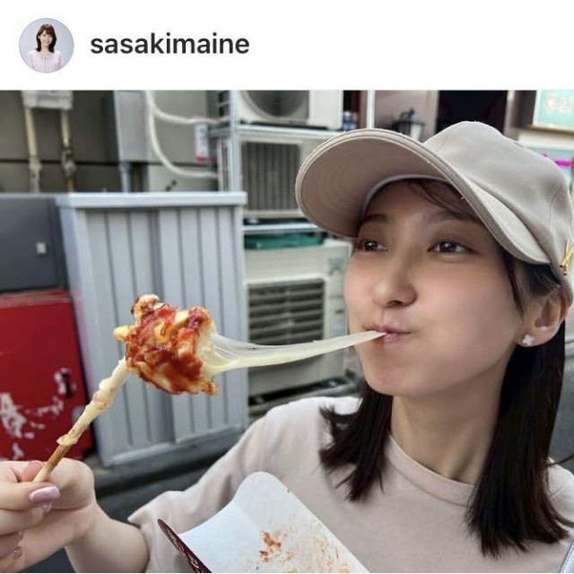 佐々木舞音アナウンサーのインスタグラム＠sasakimaineより