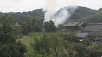 火事の現場　岡山市中区沢田　午前10時ごろ
