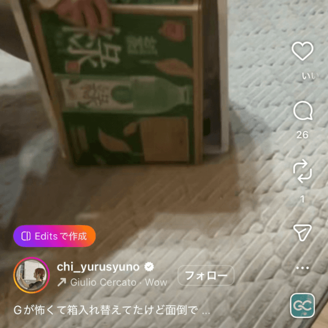 3.エイヤッ！と収納ボックスごとひっくり返す（ちいさん提供）