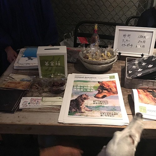 会場にはアニドネの資料と募金箱を置いてくださり、30448円もの募金をいただきました。アニドネ経由で動物のために活動する団体さんへお届けします