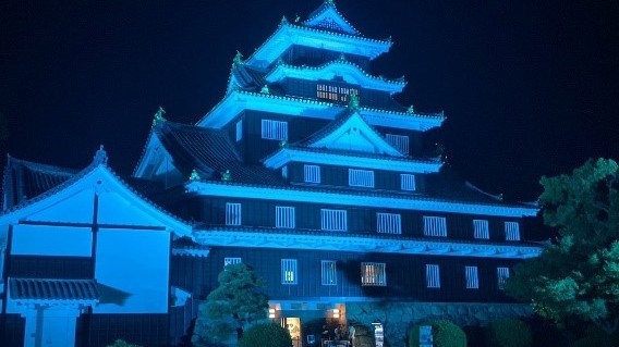 岡山城ライトアップ　北朝鮮拉致問題に関心と理解を