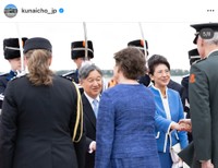 宮内庁インスタグラム「【両陛下オランダ及びベルギーご訪問】令和8年6月13日（土）アムステルダム・スキポール空港ご到着」（宮内庁インスタグラム投稿から）