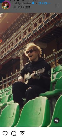 エド・シーランのインスタグラム＠teddysphotosより