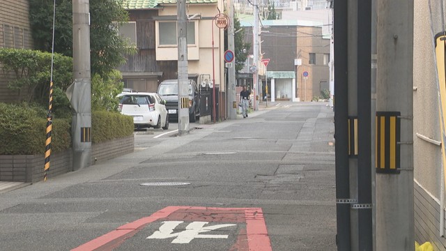 原付に乗る高校生が転倒した現場　高松市天神前