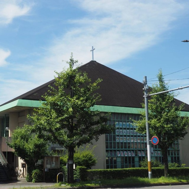 大規模改修への協力を呼びかけている平安教会（京都市左京区岩倉）
