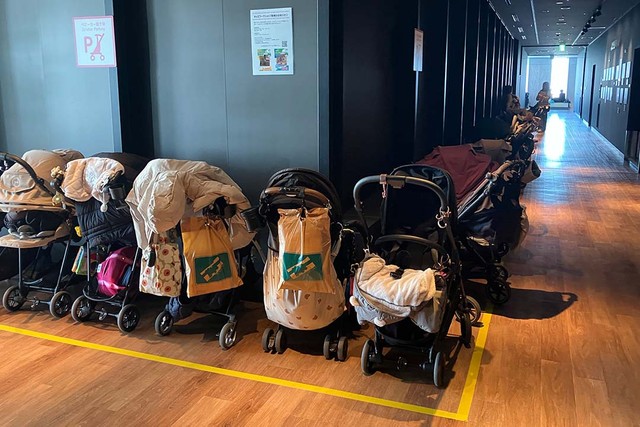 いつもより少ない方で、混んでいるときはベビーカーだらけに