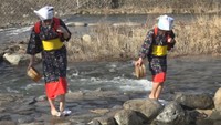 奥津温泉で始まった「足踏み洗濯」
