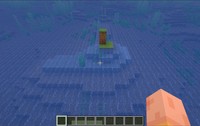 火山活動で拡大し続けている「西之島（火山島）」をマインクラフト内で再現している／海上保安庁　海洋情報部公式HPより