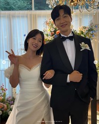 イム・スヒャンの公式インスタグラム@hellopapa11より 韓国ドラマ「美女と純情男」で主演を務めたイム・スヒャン（左）とチ・ヒョヌ