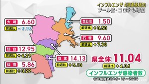 インフルエンザ・プール熱・新型コロナいずれも増加　宮城県