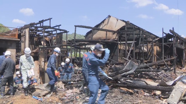 火事があった住宅　岡山・北区 5日午前10時ごろ