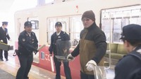 訓練の様子　ことでん瓦町駅　高松市