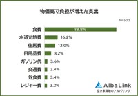 物価高で負担が増えた支出（提供画像）