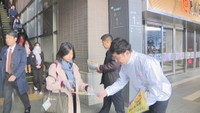 JR岡山駅前　午前8時ごろ