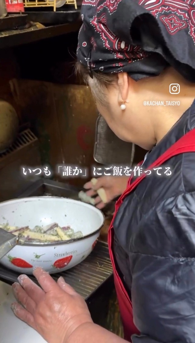 いつも「誰か」にご飯を作っている母／「かあちゃんと大将」（@kachan_taisyo）提供