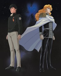 田中芳樹さんの原作をもとに製作されたアニメ「銀河英雄伝説」。主人公のラインハルト（右）とヤン・ウェンリー