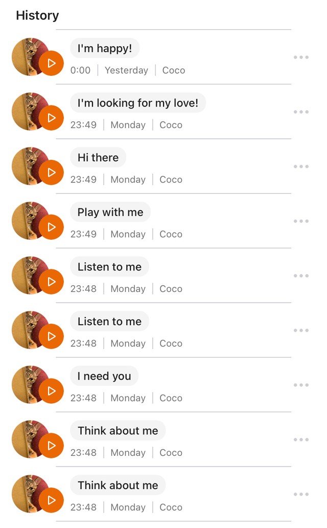 にゃんトーク英語版では「I need you.（あなたが必要）」（撮影：Coco）