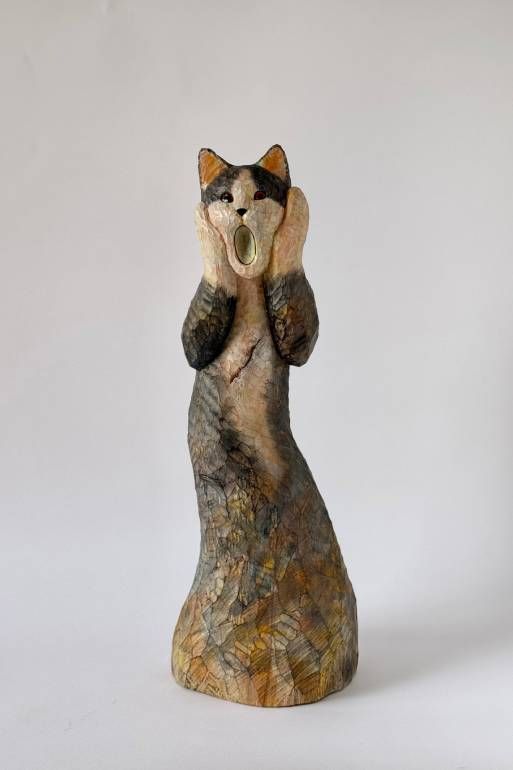 名画×猫”で話題の木彫り作家・花房さくらさん 「頭よりも心を優先して