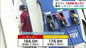 宮城県のガソリン価格２週連続で値上がり　円安で翌週も値上がりを予想