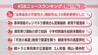 KSBニュースアクセス数ランキング　1月14日～20日
