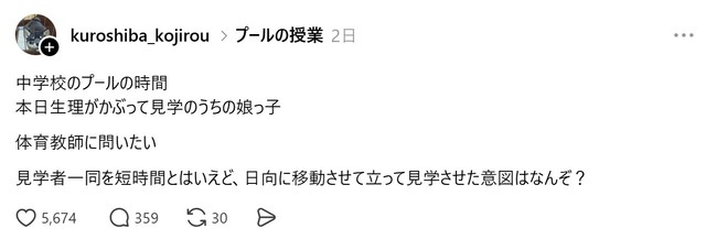 黒柴こじろうさんによる実際の投稿画面（画像はスクリーンショット）