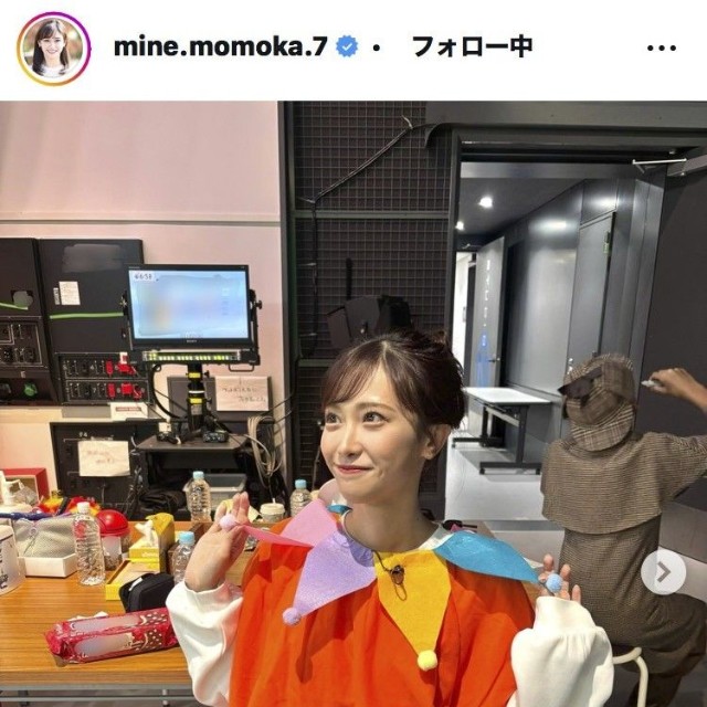 嶺百花アナウンサーのインスタグラム＠mine.momoka.7より