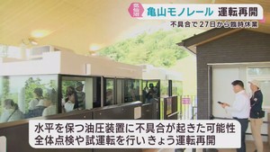 機材不具合で臨時休業　亀山モノレールが再開　宮城・気仙沼市大島