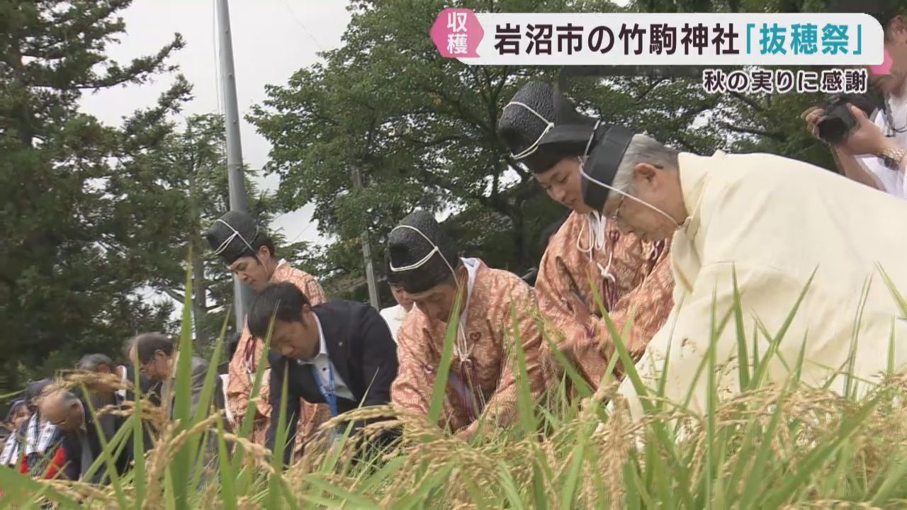 秋の実りに感謝する抜穂祭　宮城・竹駒神社