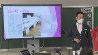 小学校で講演する堀水宏次郎選手