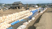 台風接近に備え…倉敷市真備町の堤防復旧工事急ピッチ　避難所の数も増やす