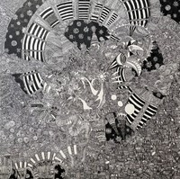 制作初期の作品「愁眉の急」（提供：自閉症画家らびさん）