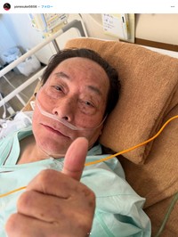「7月4日は、結婚一周年、残念ながら病院のベッド上です笑笑」（桂米助さんのインスタグラムから）