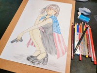 アメリカ風ビコちゃん制作風景 ※チャッピーさん提供