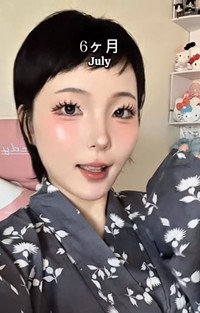 6カ月後（7月）のHANAさん。浴衣スタイルで／HANAさん（_hana8787_）提供