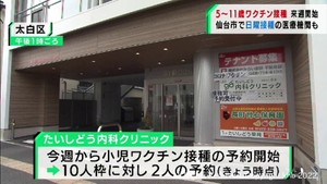 子どものワクチン接種を安全に　仙台市の医療機関では工夫も