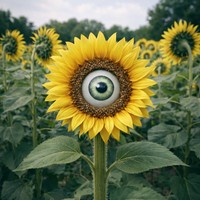 ほかのひまわりと向きが違うひまわりがあったら要注意