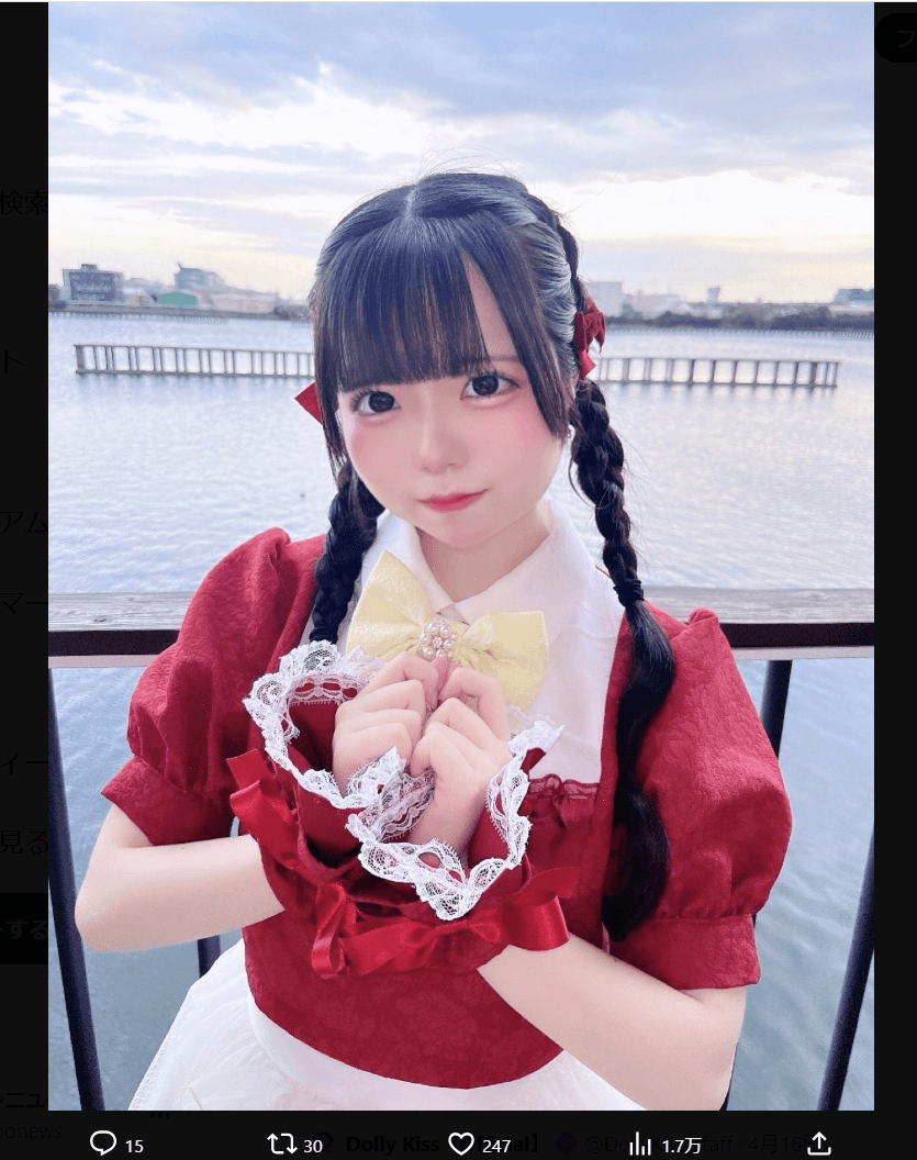 成宮れののX(＠reno_dollykiss)より