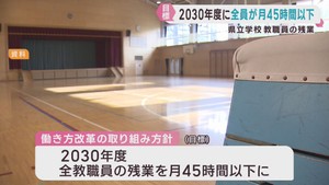 教職員の残業を４５時間以下に　宮城県教育委員会が２０３０年度までの目標を設定