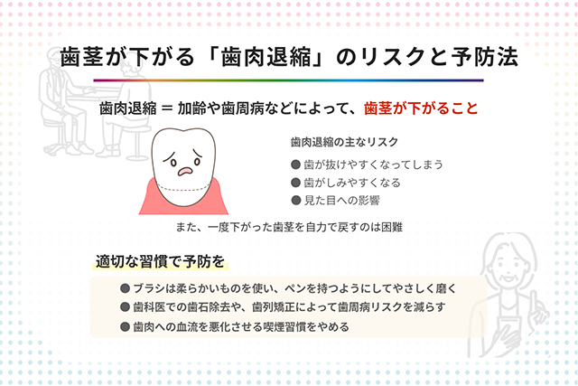 歯茎が下がる 歯肉退縮 の原因とリスク 自力で戻す方法はないので予防が大切 歯茎が下がる 歯肉退縮 の原因とリスク 自力で戻す方法はないので予防が大切