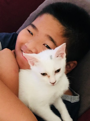 今より幼いテトと長男（吉田さん撮影）