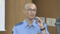 高松市の大学で講義を行う濱田警部補
