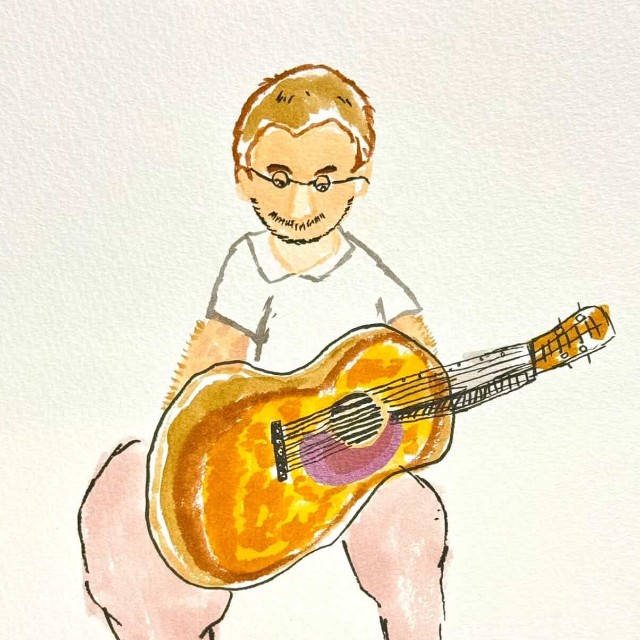 こちらも長男くんのお気に入りだというエリック・クラプトンの絵
（YUKIさん提供）