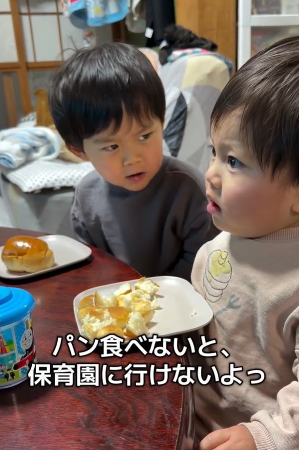 実は「食べないと保育園遅れるよ」という言葉は、小さい頃のりょうくんにご家族がよくかけていた（お母さん「Ryo.Kei...」提供、Instagramよりキャプチャ撮影）