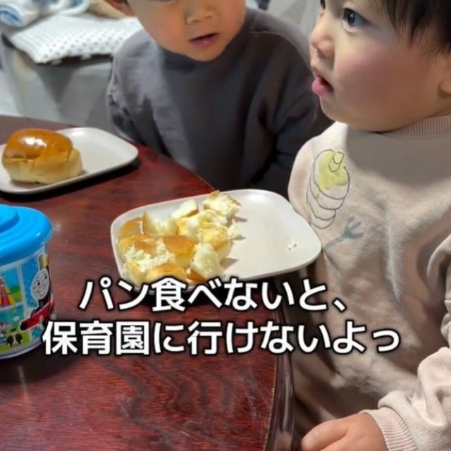 実は「食べないと保育園遅れるよ」という言葉は、小さい頃のりょうくんにご家族がよくかけていた（お母さん「Ryo.Kei...」提供、Instagramよりキャプチャ撮影）