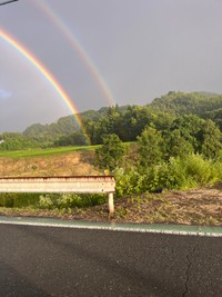 虹に根元があったなんて…（どんぐり政子さん提供）