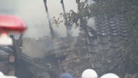 火事の現場　岡山市中区沢田　午前10時ごろ