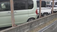 軽自動車が衝突した車両　倉敷市大内