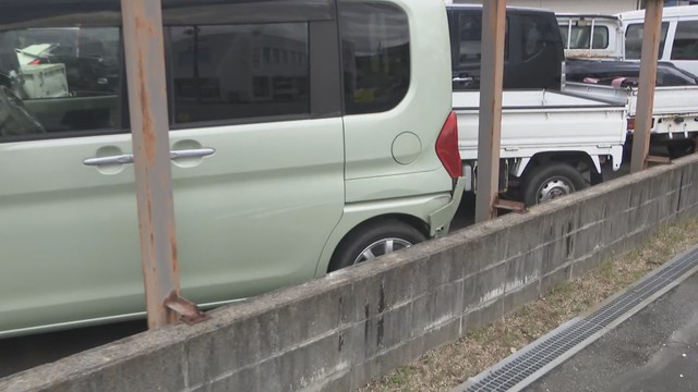 軽自動車が衝突した車両　倉敷市大内