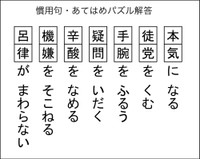 慣用句あてはめパズル解答