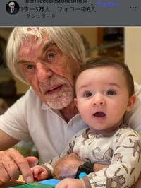 長男エースくんは89歳の時に誕生した＝2021年、バーニー・エクレストン氏のインスタグラム＠bernieecclestoneofficialより